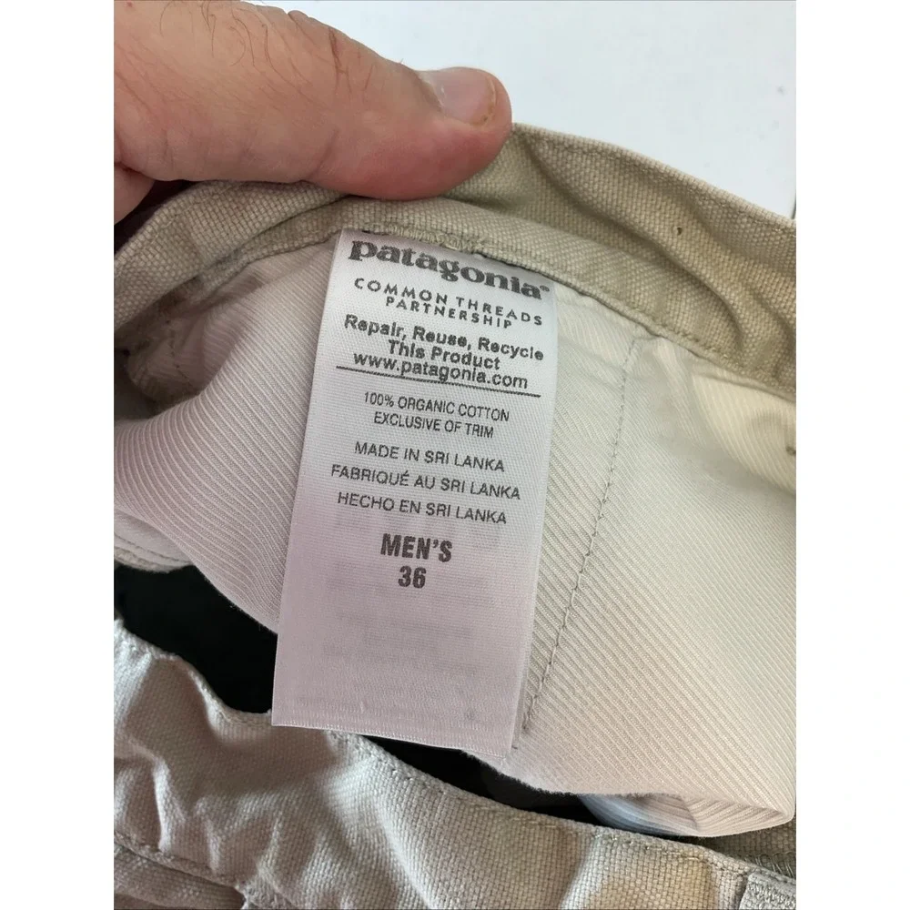 Vtg 90s Patagonia Original Stand Up Shorts Men 36 Beige Canvas Organic Cotton